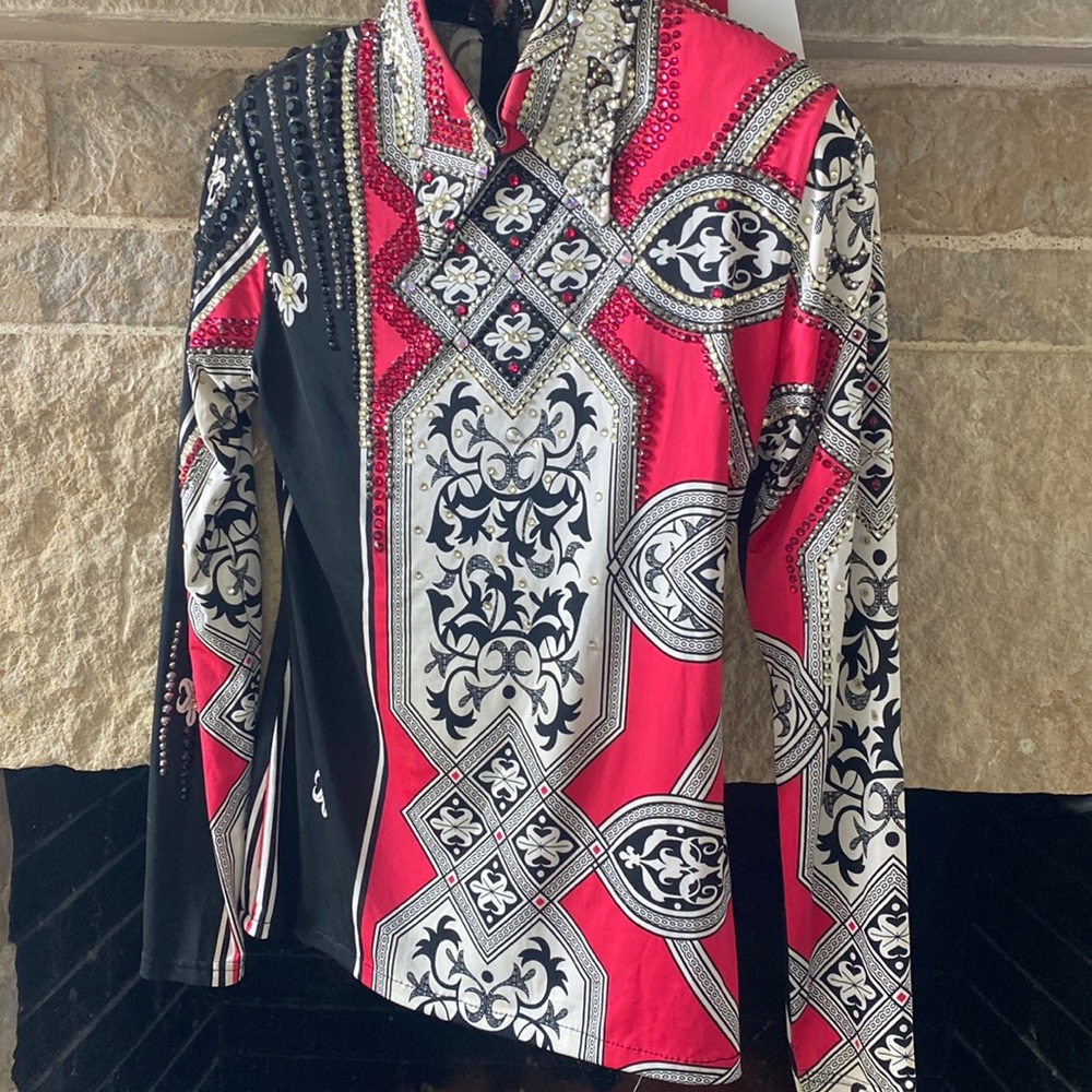 Western horse show shirt top lady’s small-medium